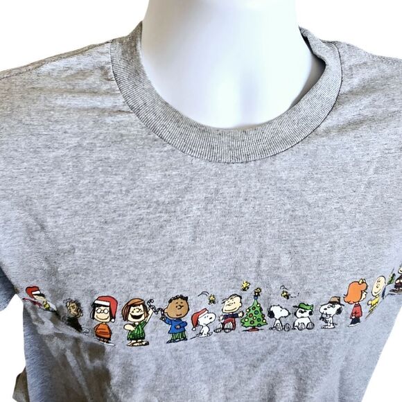 Peanuts By Jim Schulz Vintage Gray T-Shirt Christmas Charlie Brown Size Large - Picture 5 of 10